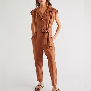 BlankNYC NWT Cotton Linen Blend Festival Season Overall Cropped Jumpsuit